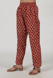 Ajrakh Printed Red Cotton Pant