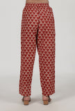 Ajrakh Printed Red Cotton Pant