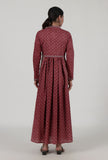 Ajrakh Print Red Cotton Dress