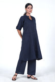 Navy Blue Cotton Kurta