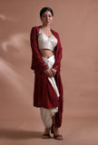 Brown Color Cotton Georgette Embroidered Dupatta