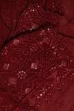 Brown Color Cotton Georgette Embroidered Dupatta