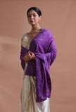 Purple Color Cotton Georgette Embroidered Dupatta