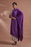 Purple Color Cotton Georgette Embroidered Dupatta