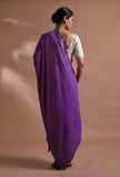 Purple Color Cotton Georgette Embroidered Dupatta