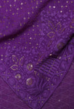 Purple Color Cotton Georgette Embroidered Dupatta