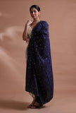 Navy Blue Color Cotton Embroidered Dupatta