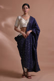 Navy Blue Color Cotton Embroidered Dupatta
