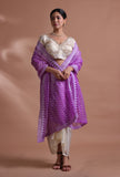Light Purple Color Silk Organza Embroidered Dupatta