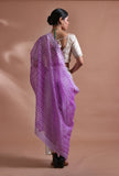 Light Purple Color Silk Organza Embroidered Dupatta