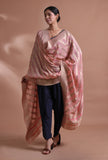 Peach Color Cotton Silk Georgette Embroidered Dupatta