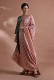 Peach Color Cotton Silk Georgette Embroidered Dupatta