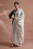 Off White Color Cotton Embroidered Dupatta