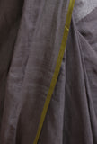 Grey Color Cotton Linen Saree With Unstitched Blouse