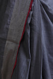 Grey & Pink Color Cotton Linen Saree With Unstitched Blouse