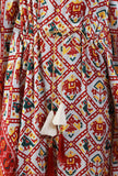 White & Maroon Digital Print Modal Silk Kaftan