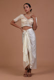Off White Color Raw Silk Embroidered Blouse