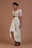 Off White Color Raw Silk Embroidered Blouse