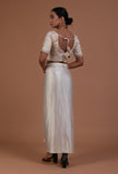 Off White Color Raw Silk Embroidered Blouse