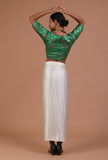 Light Green Color Raw Silk Embroidered Blouse