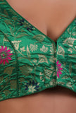 Light Green Color Raw Silk Embroidered Blouse