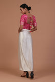 Pink Color Raw Silk Embroidered Blouse