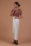 Maroon Color Raw Silk Embroidered Blouse