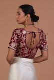 Maroon Color Raw Silk Embroidered Blouse