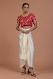 Maroon Color Raw Silk Embroidered Blouse