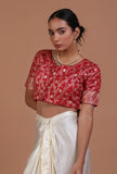 Maroon Color Raw Silk Embroidered Blouse