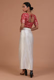 Maroon Color Raw Silk Embroidered Blouse