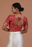 Maroon Color Raw Silk Embroidered Blouse