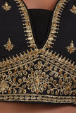 Black Color Raw Silk Embroidered Blouse