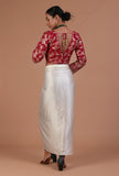 Maroon Color Raw Silk Embroidered Blouse