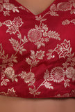 Maroon Color Raw Silk Embroidered Blouse