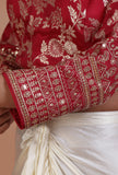 Maroon Color Raw Silk Embroidered Blouse