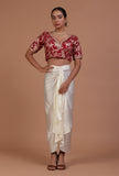 Maroon Color Raw Silk Embroidered Blouse