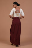 Off White Color Cotton Chikankari Blouse