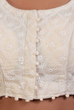 Off White Color Cotton Chikankari Blouse
