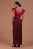 Dark Pink Color Organza Plain Blouse