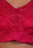 Dark Pink Color Organza Plain Blouse