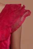 Dark Pink Color Organza Plain Blouse