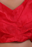 Red Color Organza Plain Blouse