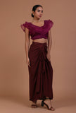 Light Purple Color Organza Plain Blouse