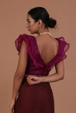 Light Purple Color Organza Plain Blouse