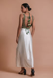 Bottle Green Color Raw Silk Mirror Work Blouse