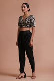 Black Color Raw Silk Embroidered Blouse