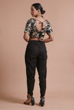 Black Color Raw Silk Embroidered Blouse
