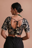 Black Color Raw Silk Embroidered Blouse
