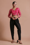 Pink Color Raw Silk Embroidered Blouse